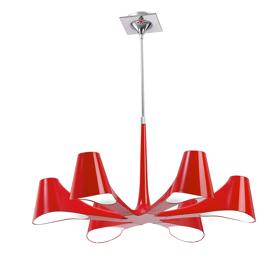 M1600  Ora Telescopic/Semi Flush 6 Light Gloss Red